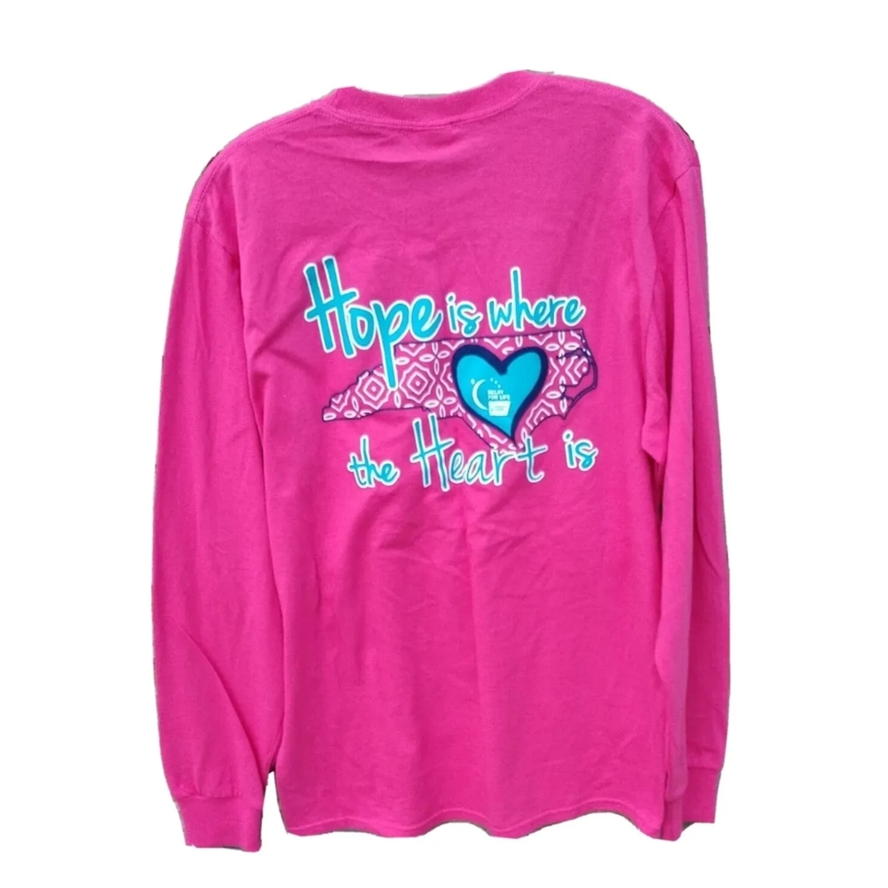 T-shirt "Hope is Where the Heart Is"  Relay For Life Long Sleeves Pink  Medium
